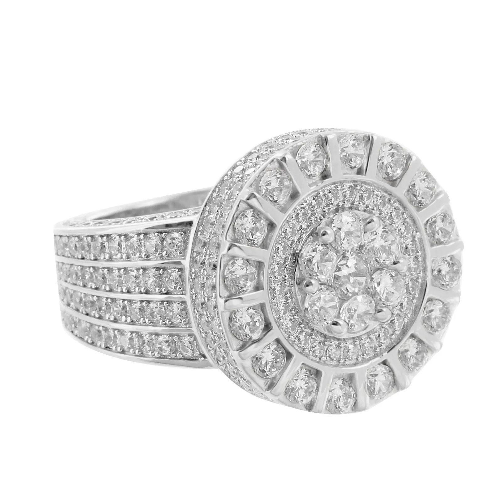 Mens Sterling Silver Ring Cluster sold by Master Of Bling