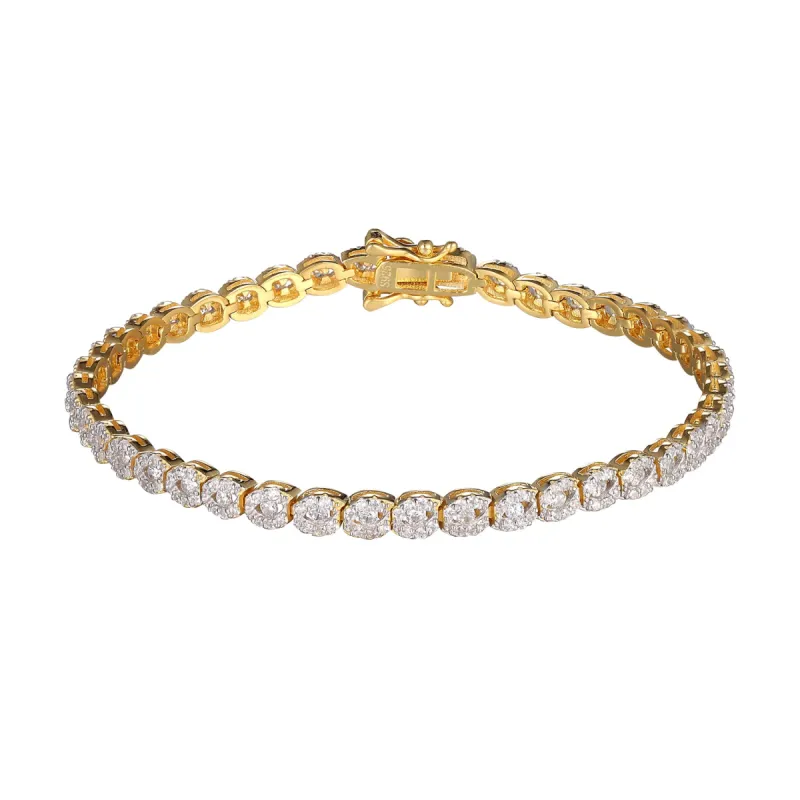 Womens Gift For Her Sterling Silver Bling Design Bracelet sold by Master Of Bling