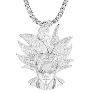 Mens Custom Character Goku Vegeta Face Hip Hop Pendant sold by Master Of Bling
