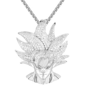 Mens Custom Character Goku Vegeta Face Hip Hop Pendant sold by Master Of Bling