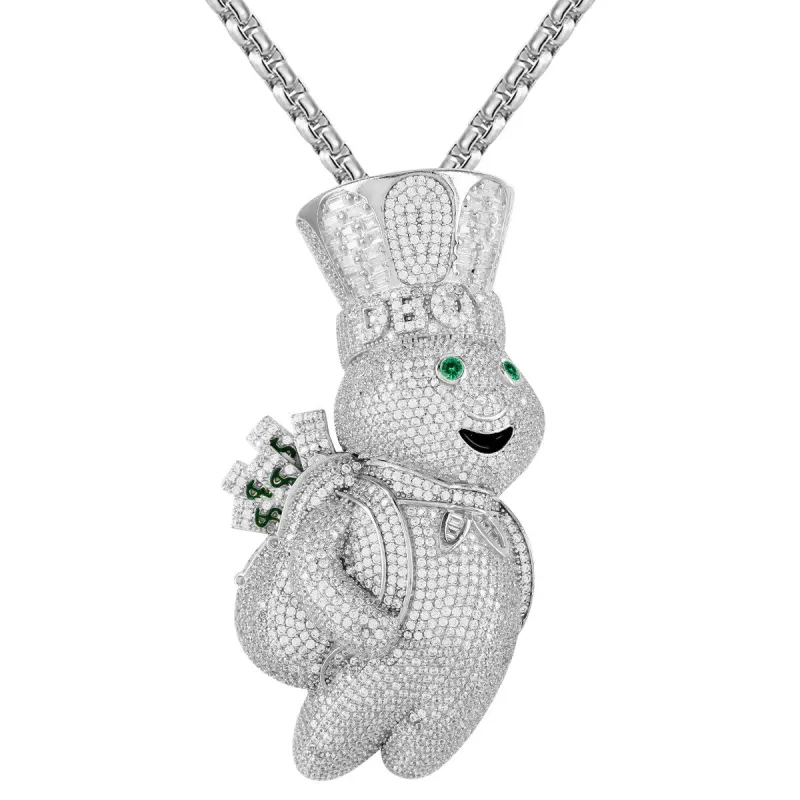 Mens Doughboy Chef Money Dollar Bag .925 Silver Icy Pendant sold by Master Of Bling