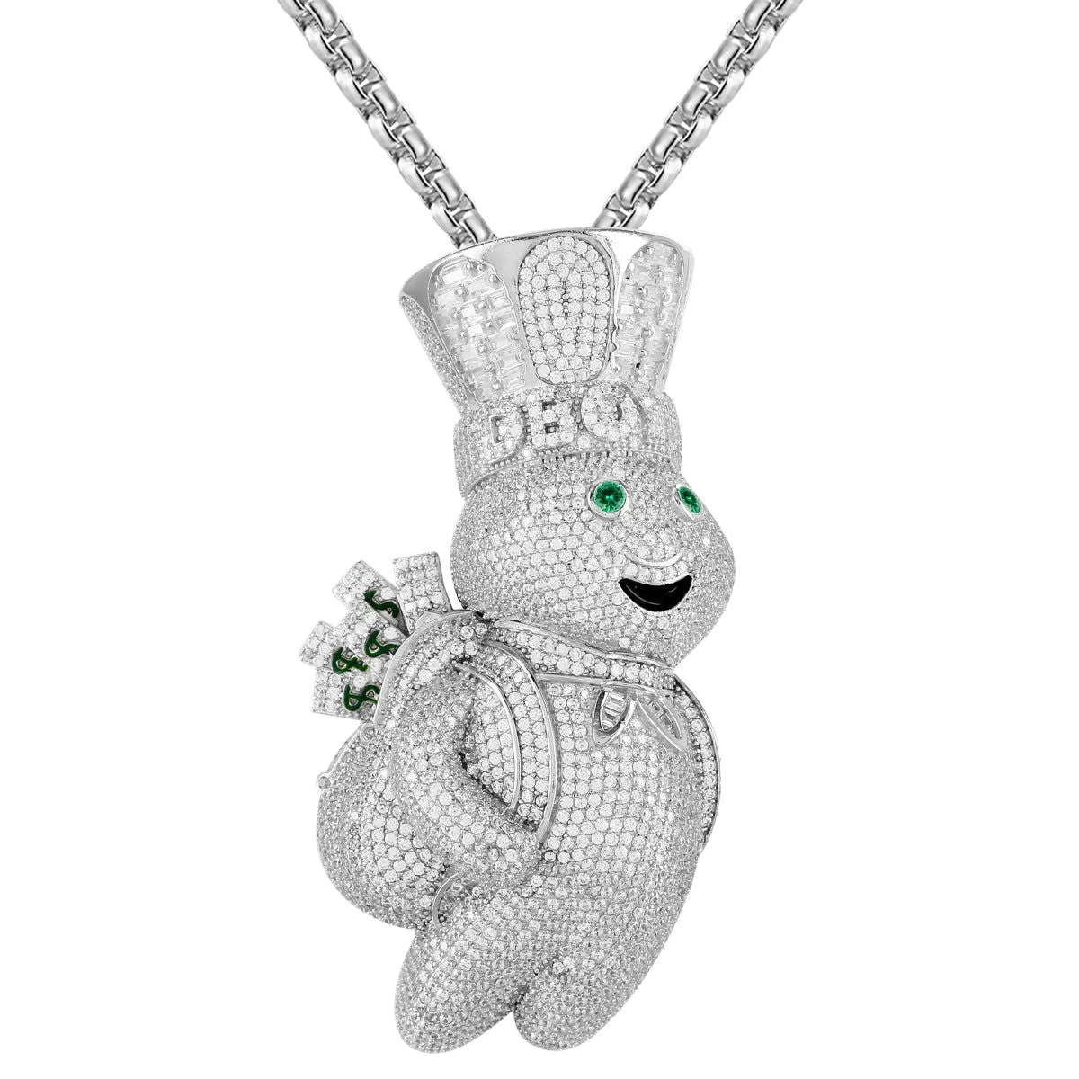 Mens Doughboy Chef Money Dollar Bag .925 Silver Icy Pendant sold by Master Of Bling