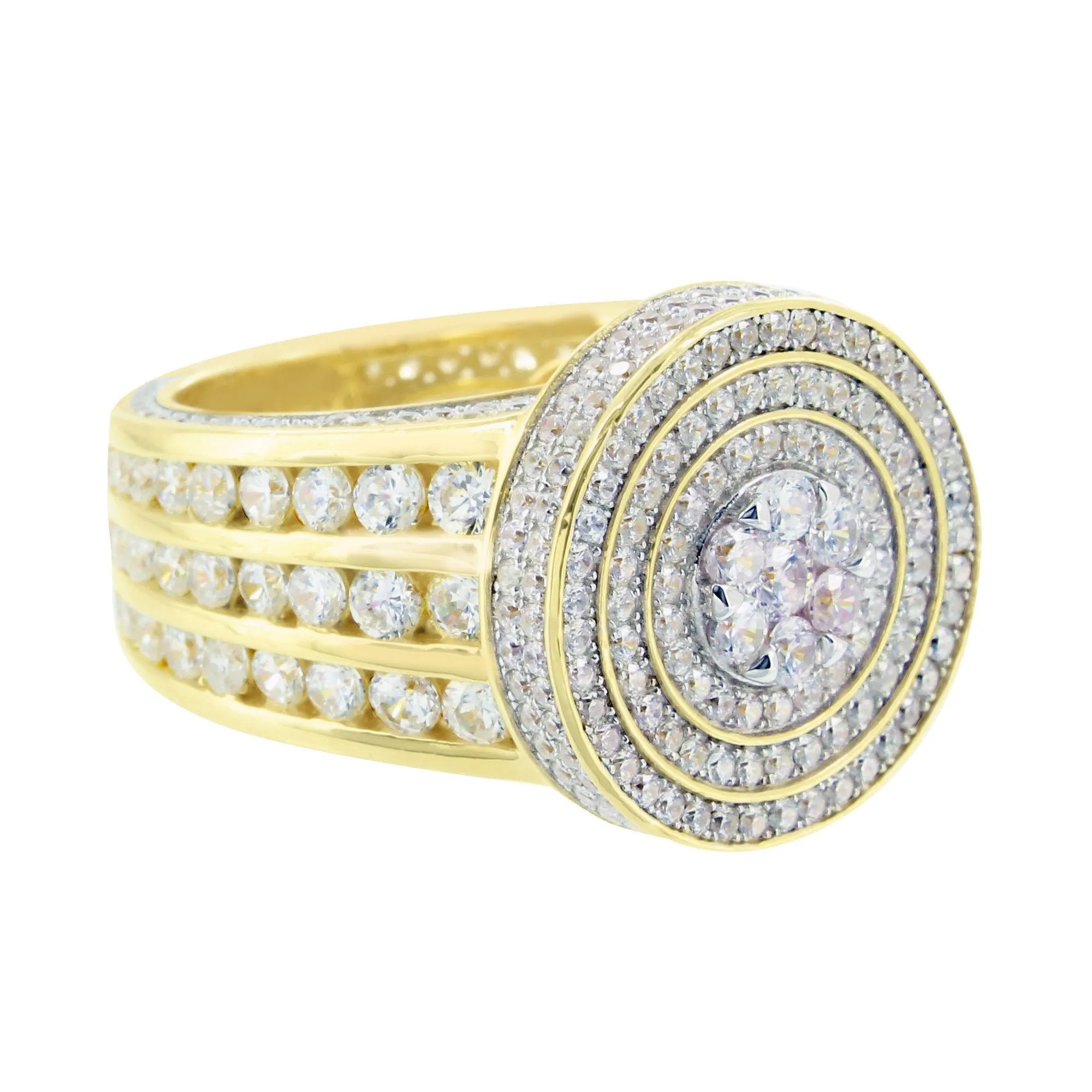 Simulated Diamond Mens Ring 925 Silver Round Cluster sold by Master Of Bling product image thumbnail 3