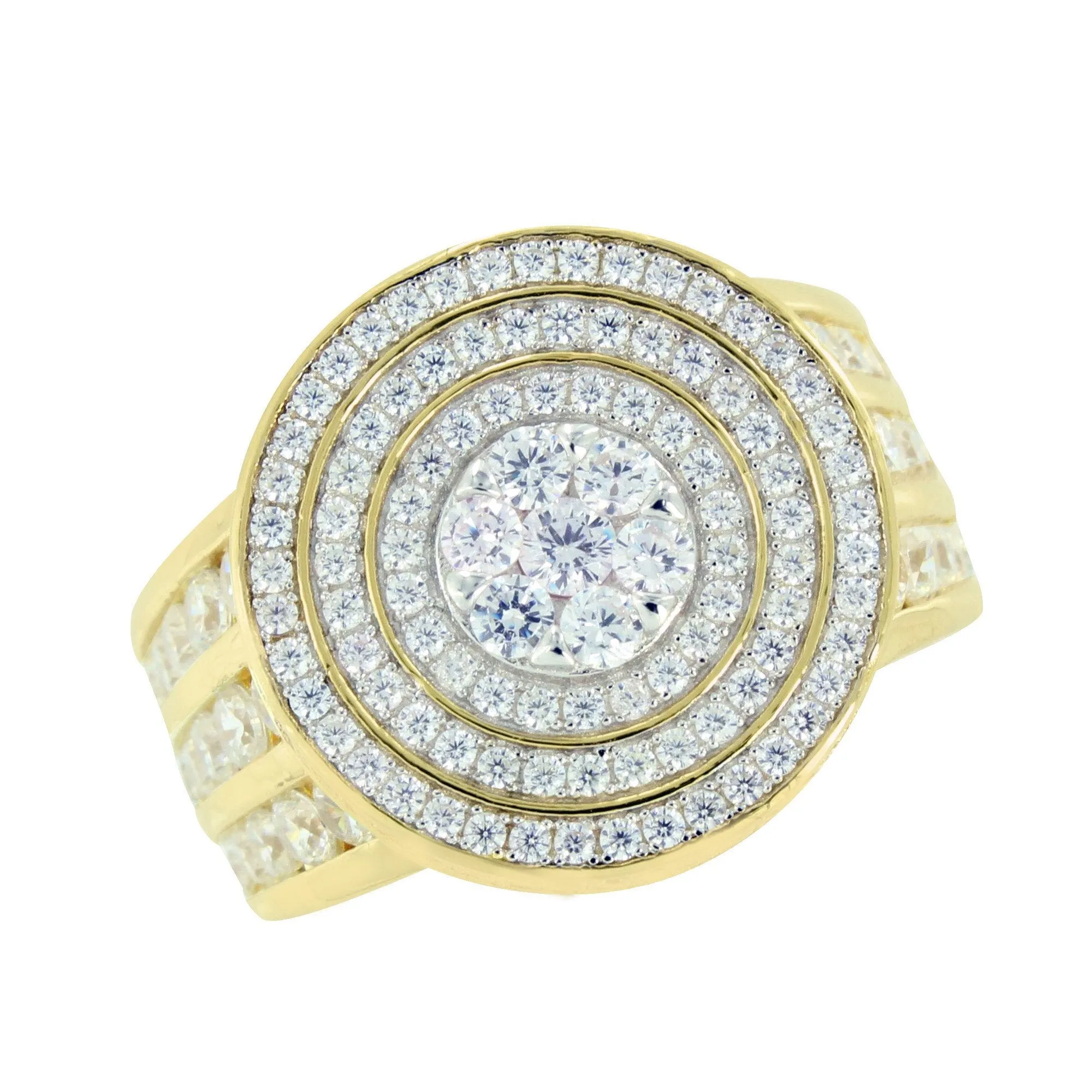 Simulated Diamond Mens Ring 925 Silver Round Cluster sold by Master Of Bling product image thumbnail 4