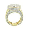 Simulated Diamond Mens Ring 925 Silver Round Cluster sold by Master Of Bling