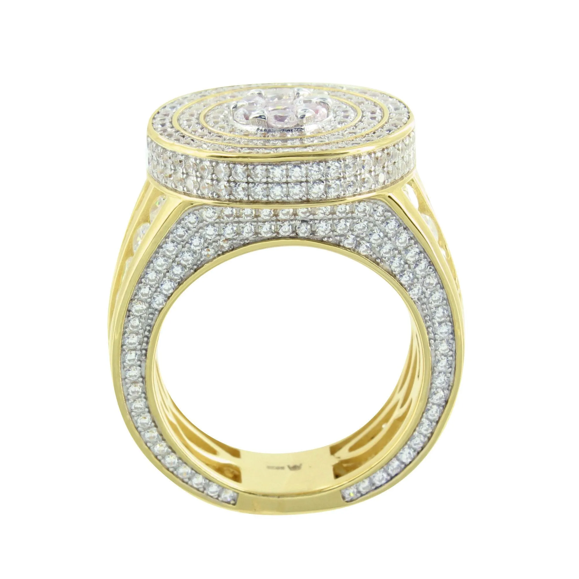 Simulated Diamond Mens Ring 925 Silver Round Cluster sold by Master Of Bling product image thumbnail 2