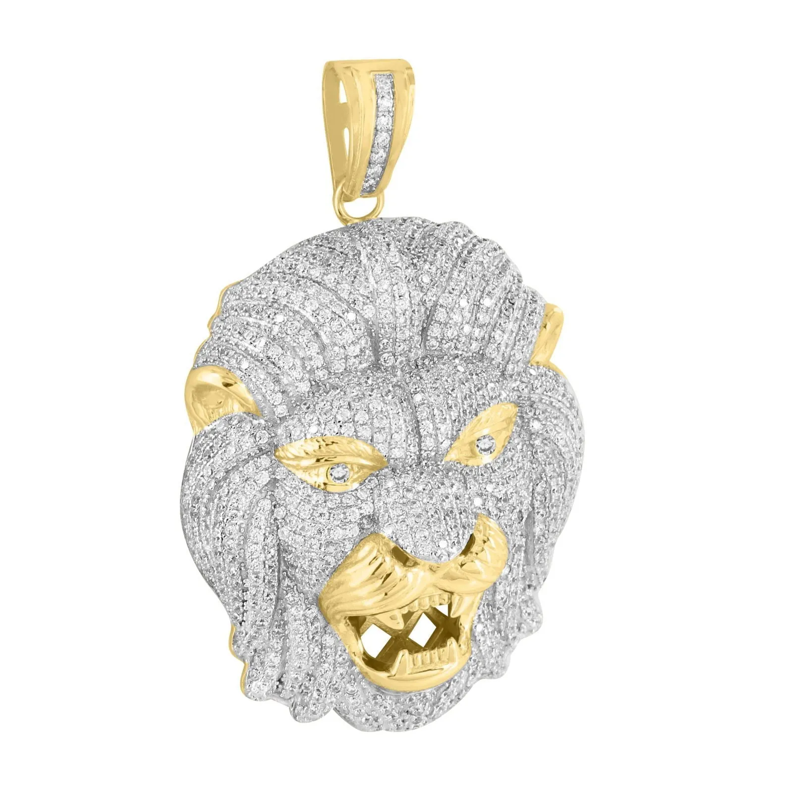 Mens Lion Pendant Fully Sterling Silver sold by Master Of Bling