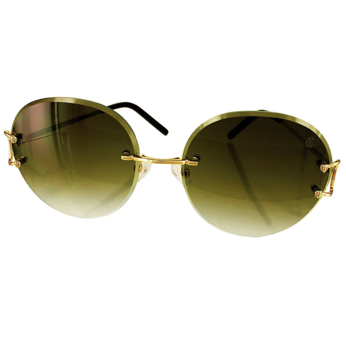 Gold Tone Round lens Metal Frame Sunglasses sold by Master Of Bling