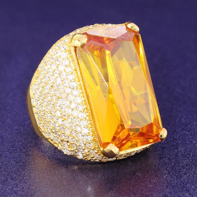 Men's Yellow Sapphire Ruby  Custom Ring sold by Master Of Bling