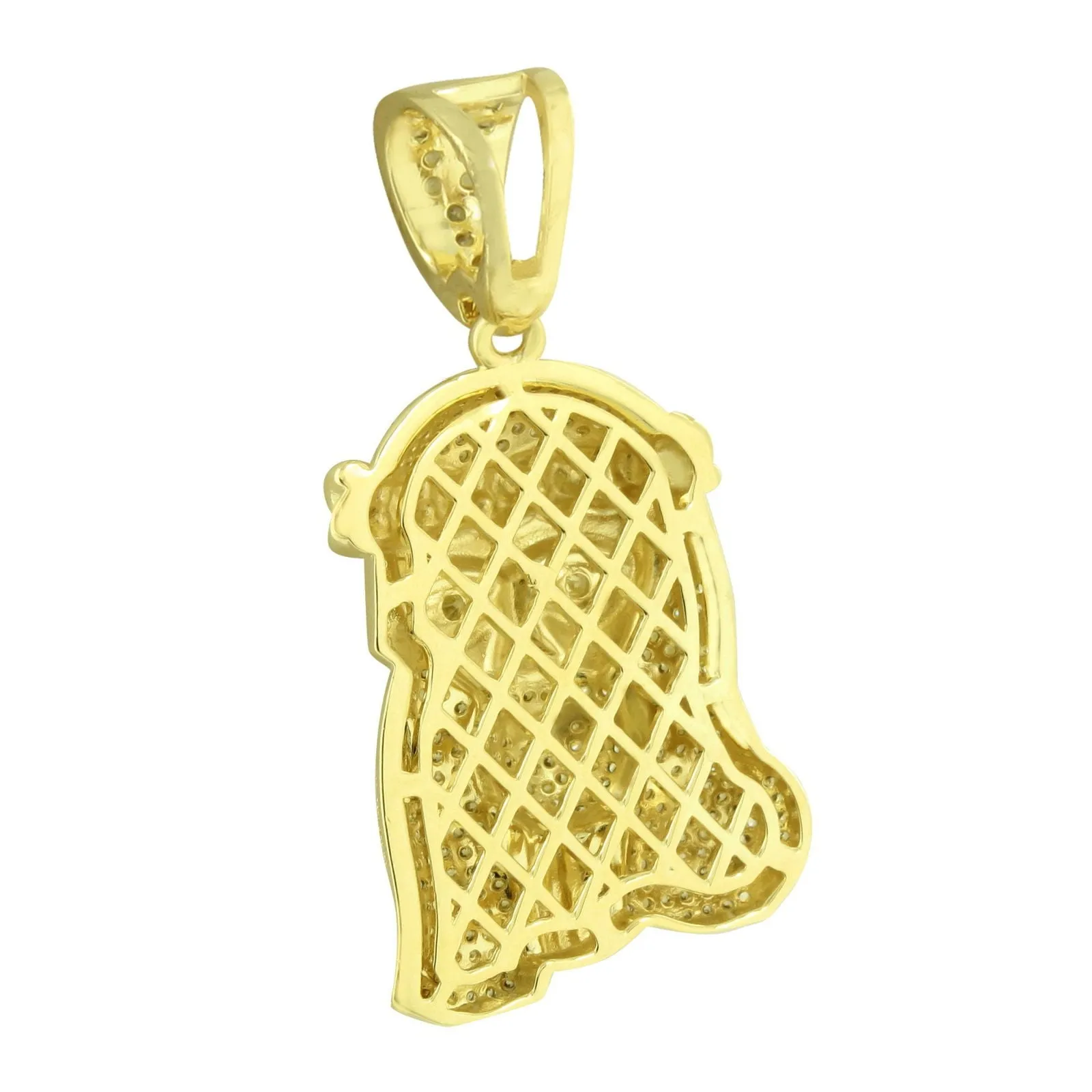 Miami Cuban Jesus Pendant Canary 14K Gold Finish sold by Master Of Bling product image thumbnail 3