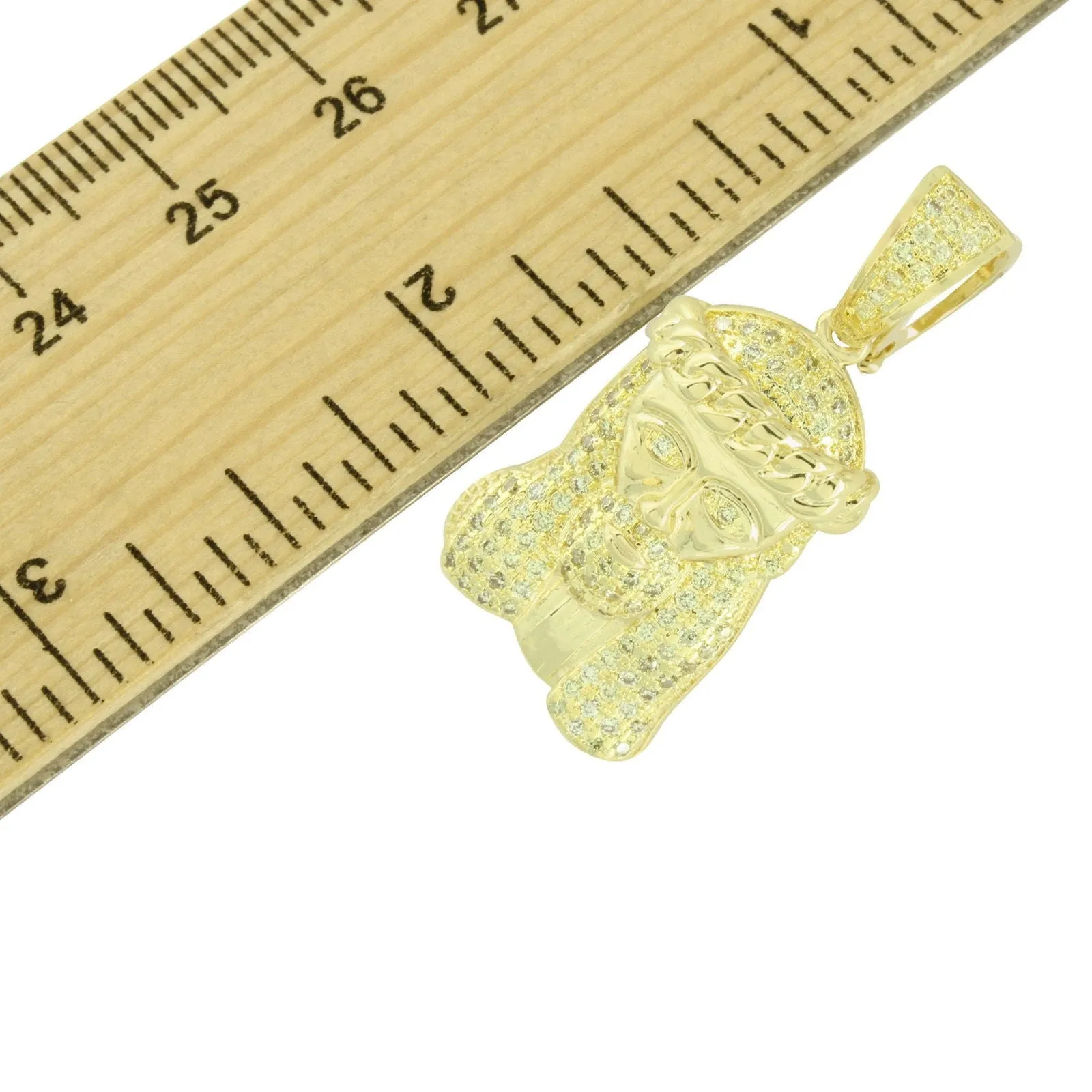 Miami Cuban Jesus Pendant Canary 14K Gold Finish sold by Master Of Bling product image thumbnail 4