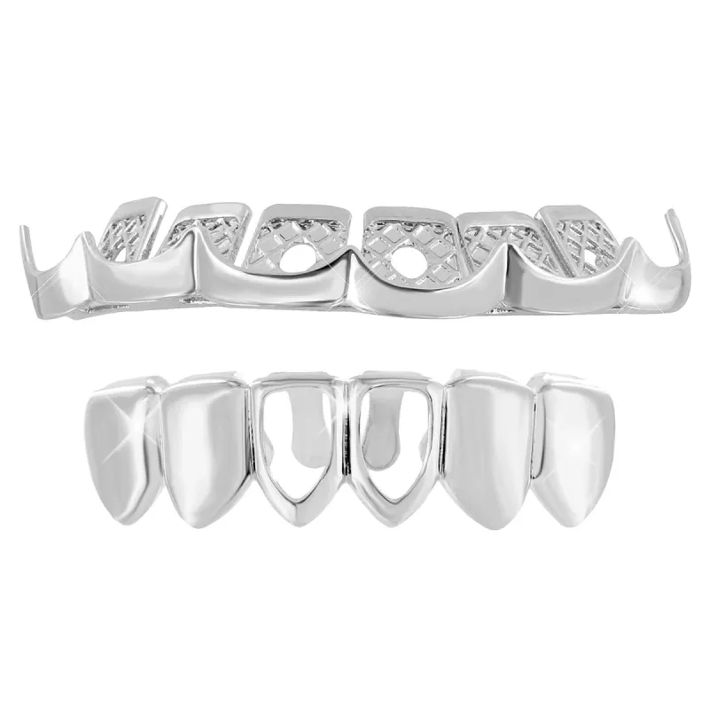 Bleeding Grillz White Gold Finsih Set Halloween Sale sold by Master Of Bling