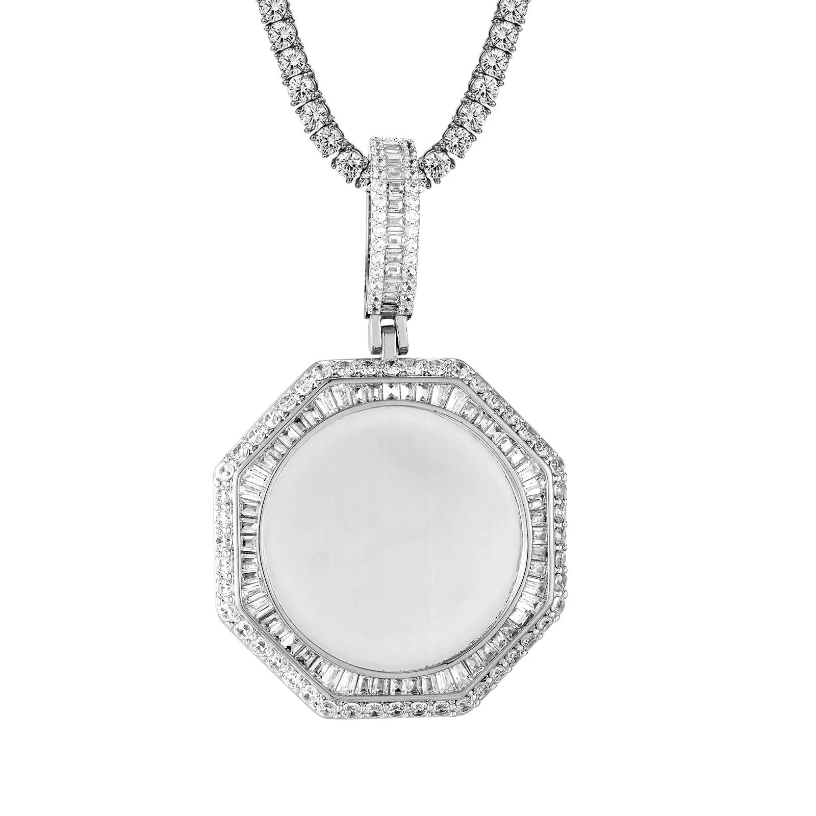 Mens Baguette Photo Frame Memory Custom Pendant Chain sold by Master Of Bling product image thumbnail 2