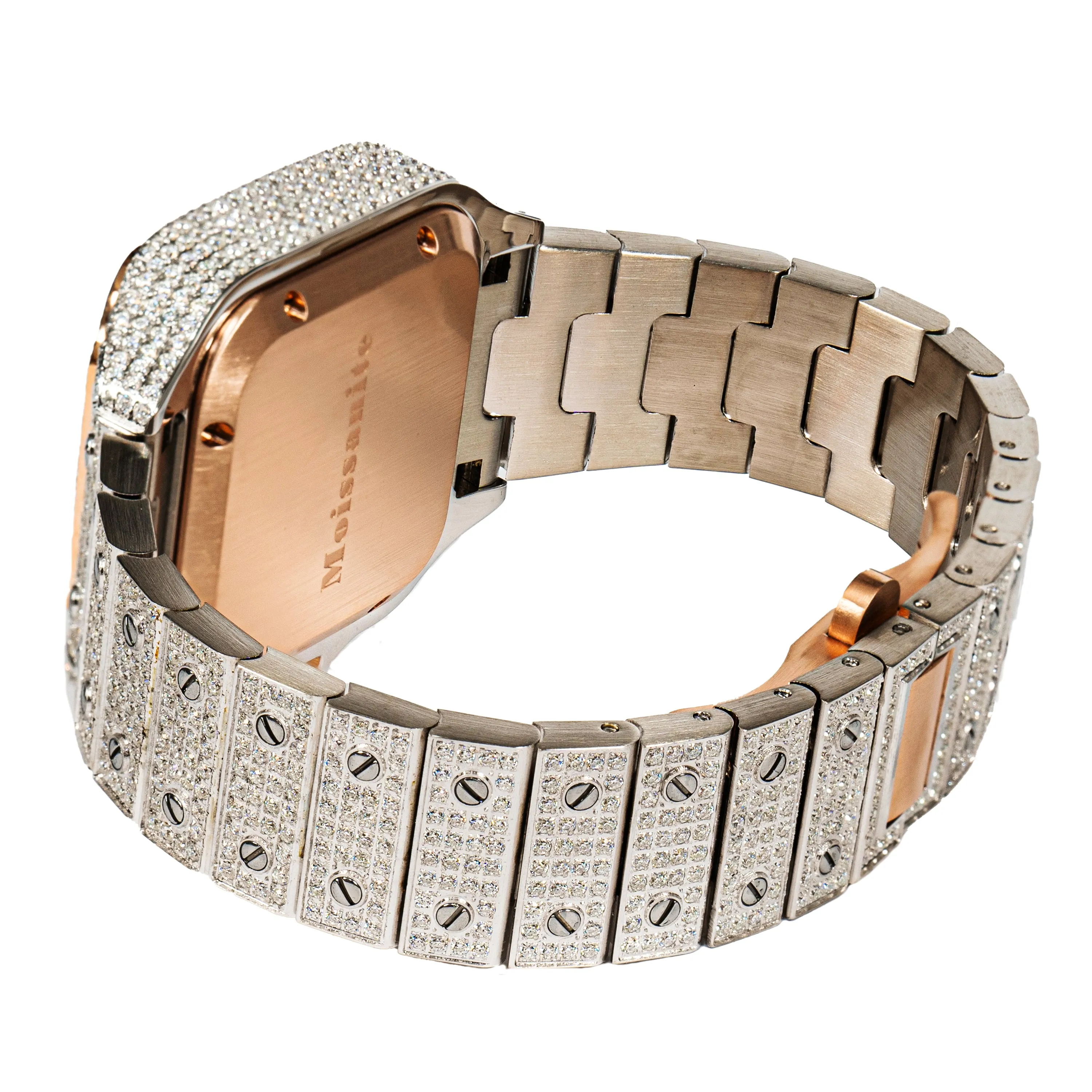 Womens Moissanite Diamond Watch 37mm 2 Tone Rose Gold Luxury sold by Master Of Bling product image thumbnail 3