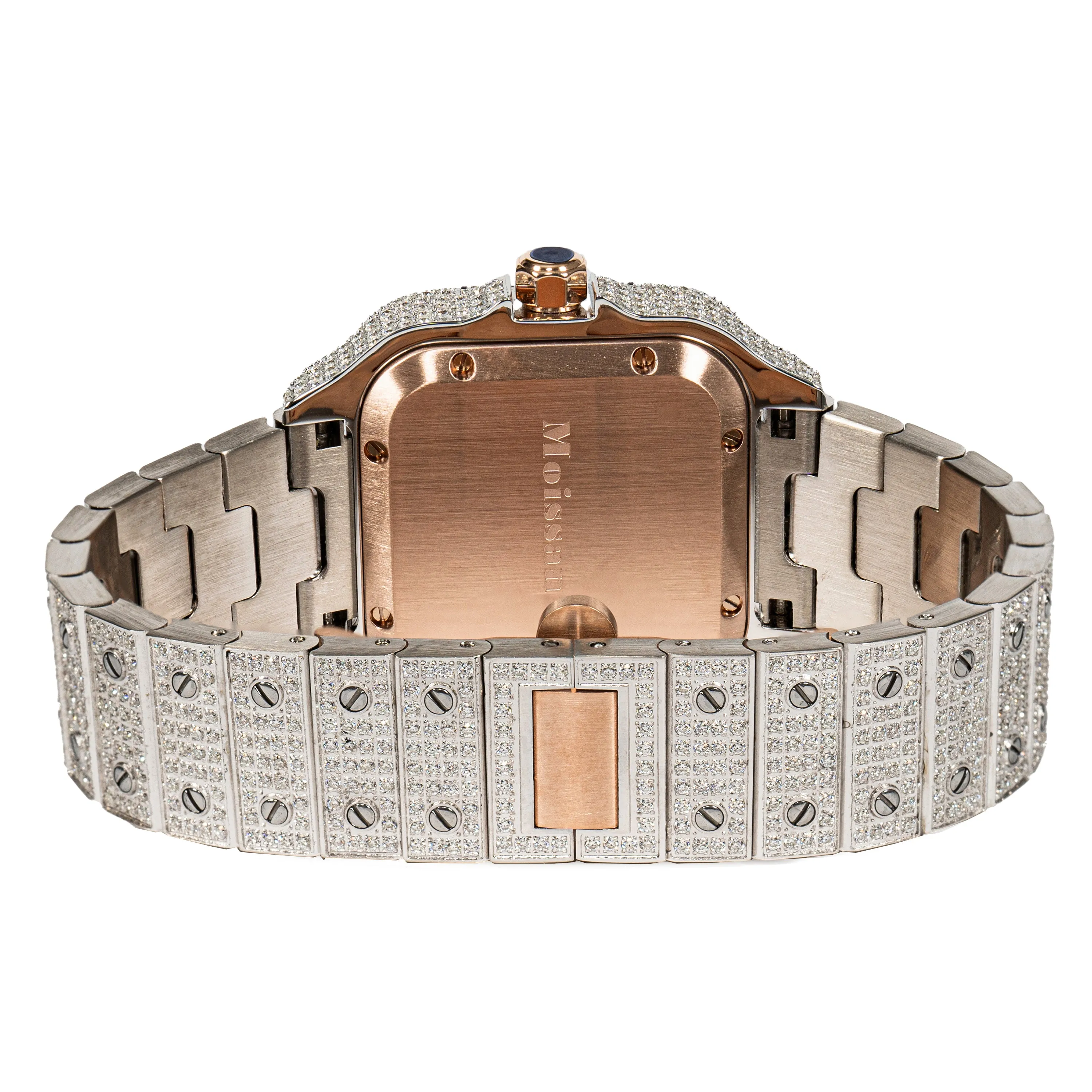 Womens Moissanite Diamond Watch 37mm 2 Tone Rose Gold Luxury sold by Master Of Bling product image thumbnail 4