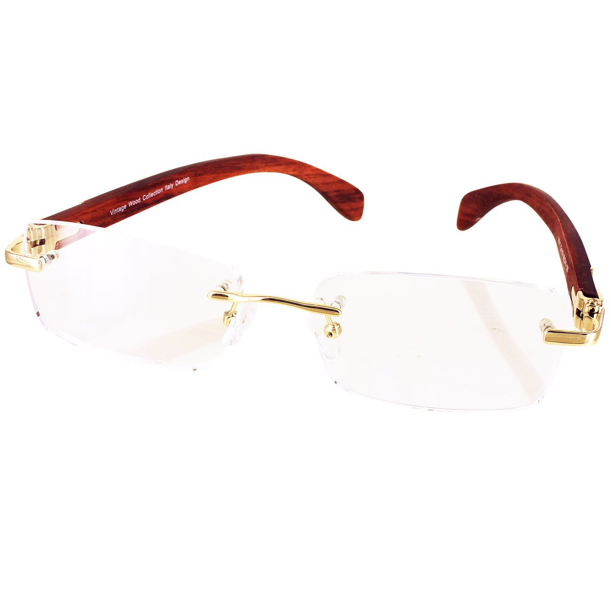 Mens Square Frame Vintage Buff Wooden Gold Tone Sunglasses sold by Master Of Bling