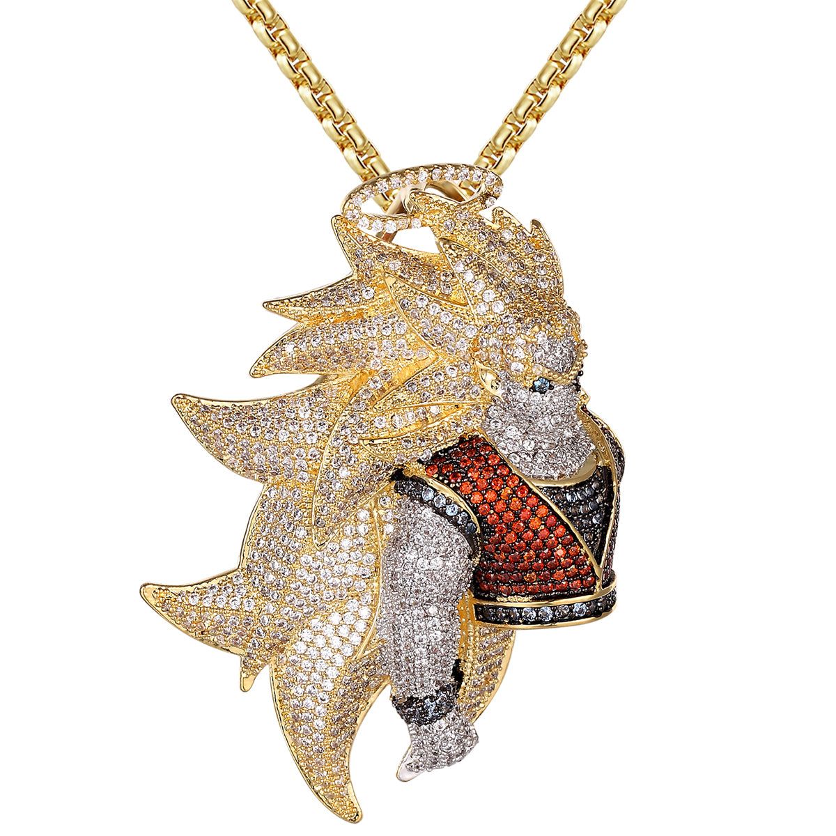 Goku Vegeta Saiyan Animated Character Gold Tone Pendant sold by Master Of Bling