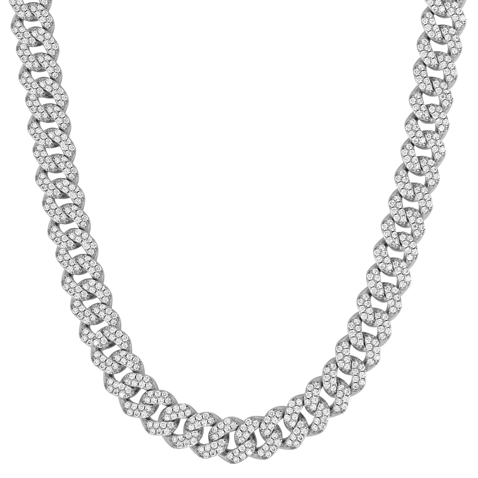 Moissanite Diamond .925 Round Link 12mm Miami Cuban Chain sold by Master Of Bling