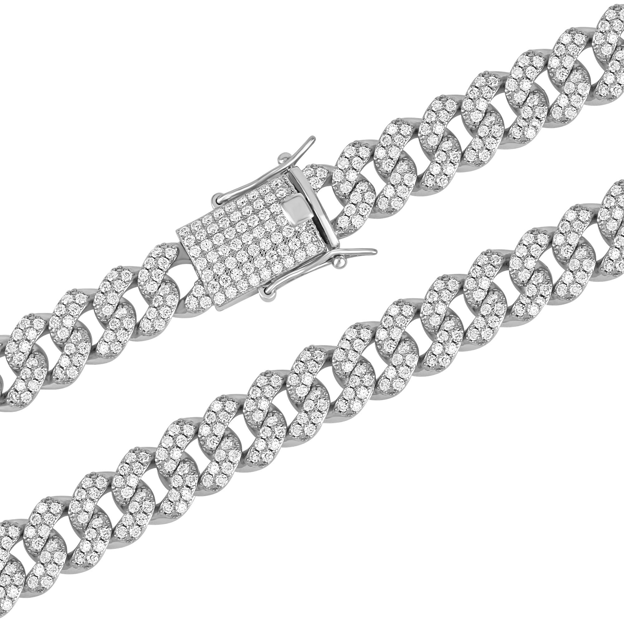 Moissanite Diamond .925 Round Link 12mm Miami Cuban Chain sold by Master Of Bling product image thumbnail 2