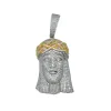 Moissanite Jesus Pendant 2 Tone 925 Silver sold by Master Of Bling