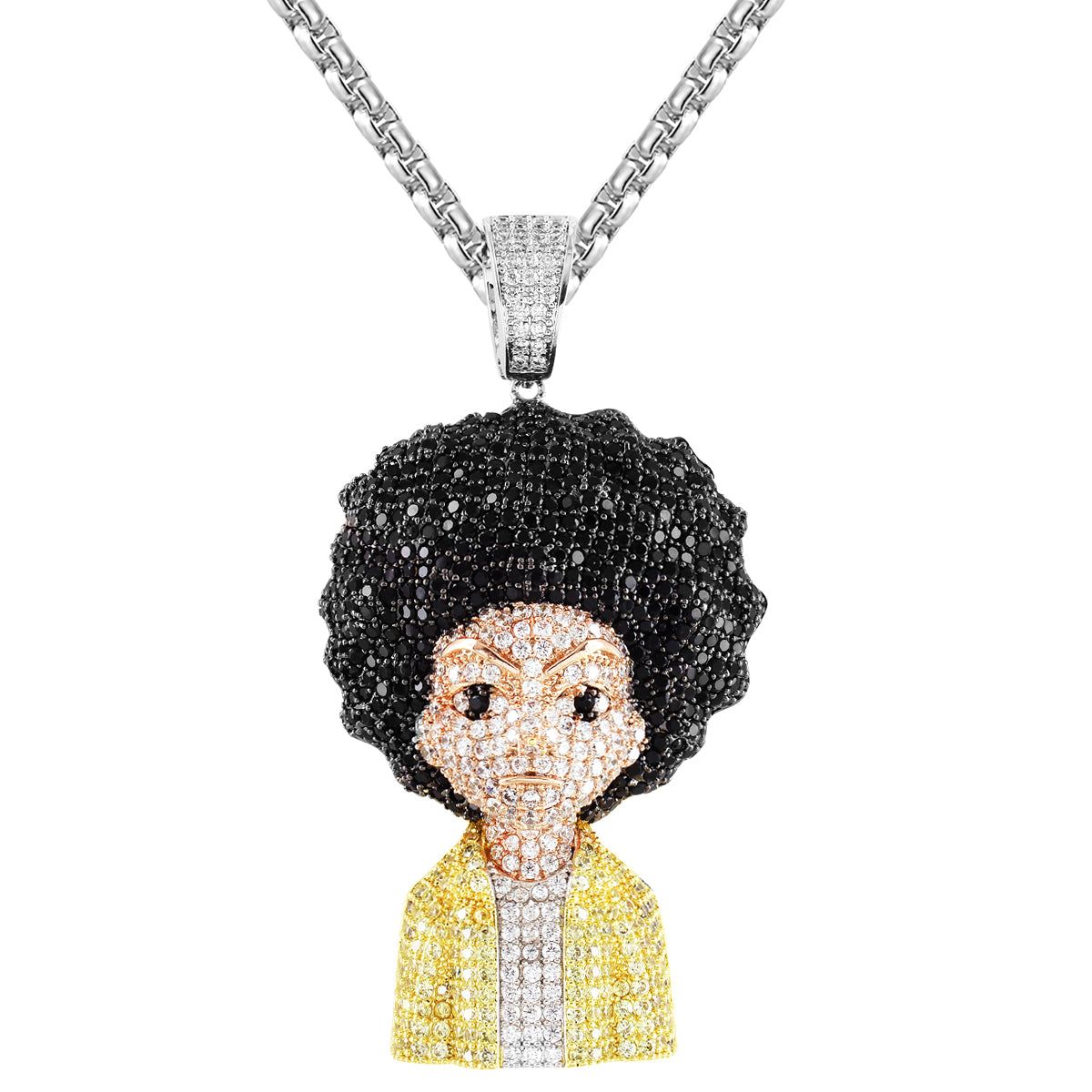 Comic Cartoon Character Micro Pave Hip Hop Mens Pendant sold by Master Of Bling