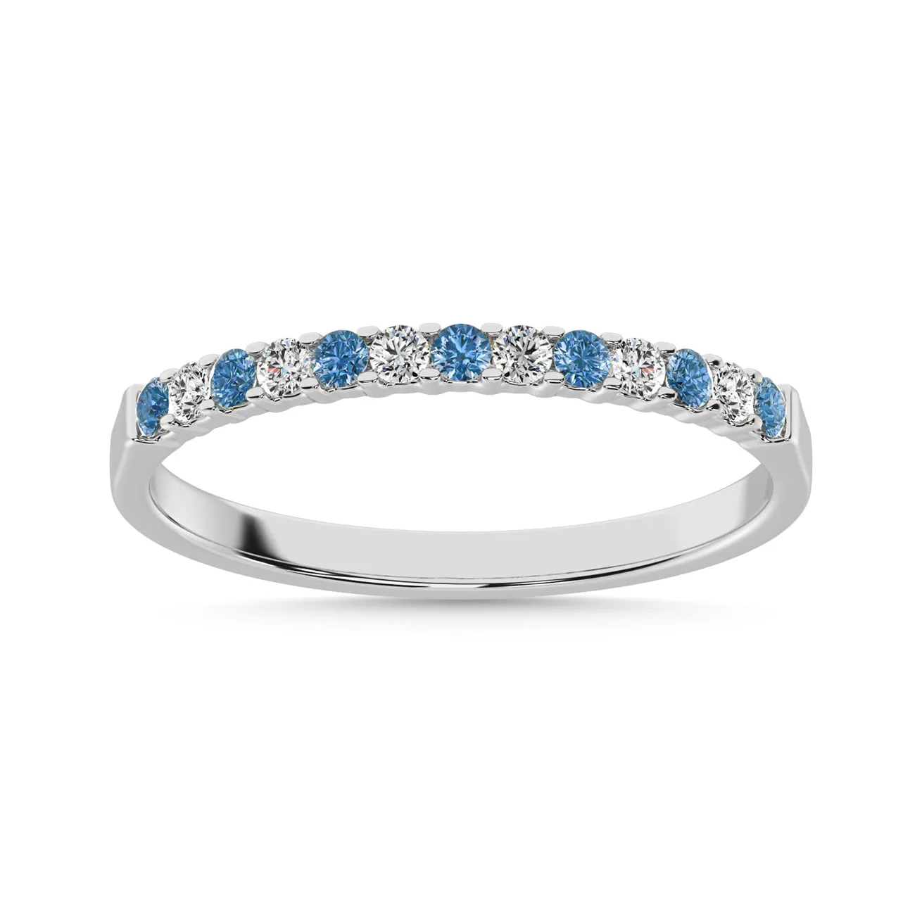 14K White Gold 1/5 Ctw White and Blue Diamond Machine Band sold by Master Of Bling