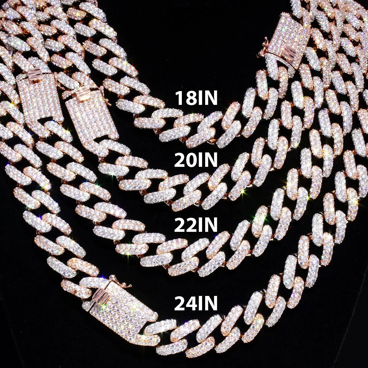 11mm Two tone Square Links Rose Gold Sterling Silver buff Cuban sold by Master Of Bling