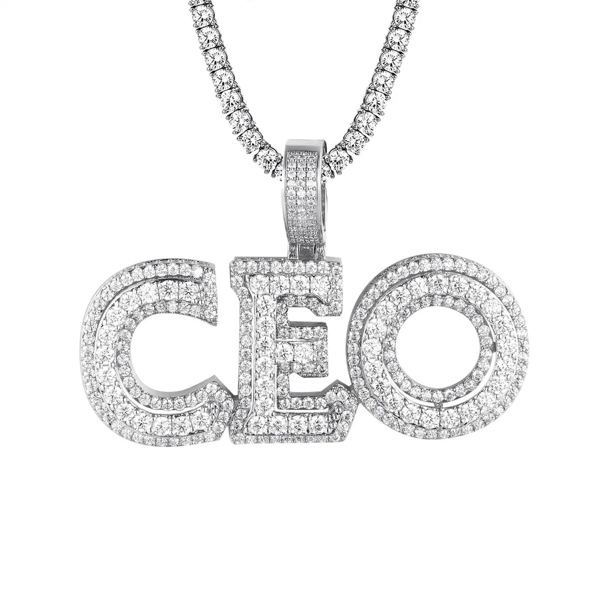 Sterling Silver CEO Hip Hop Custom Designer Icy Pendant sold by Master Of Bling product image thumbnail 4