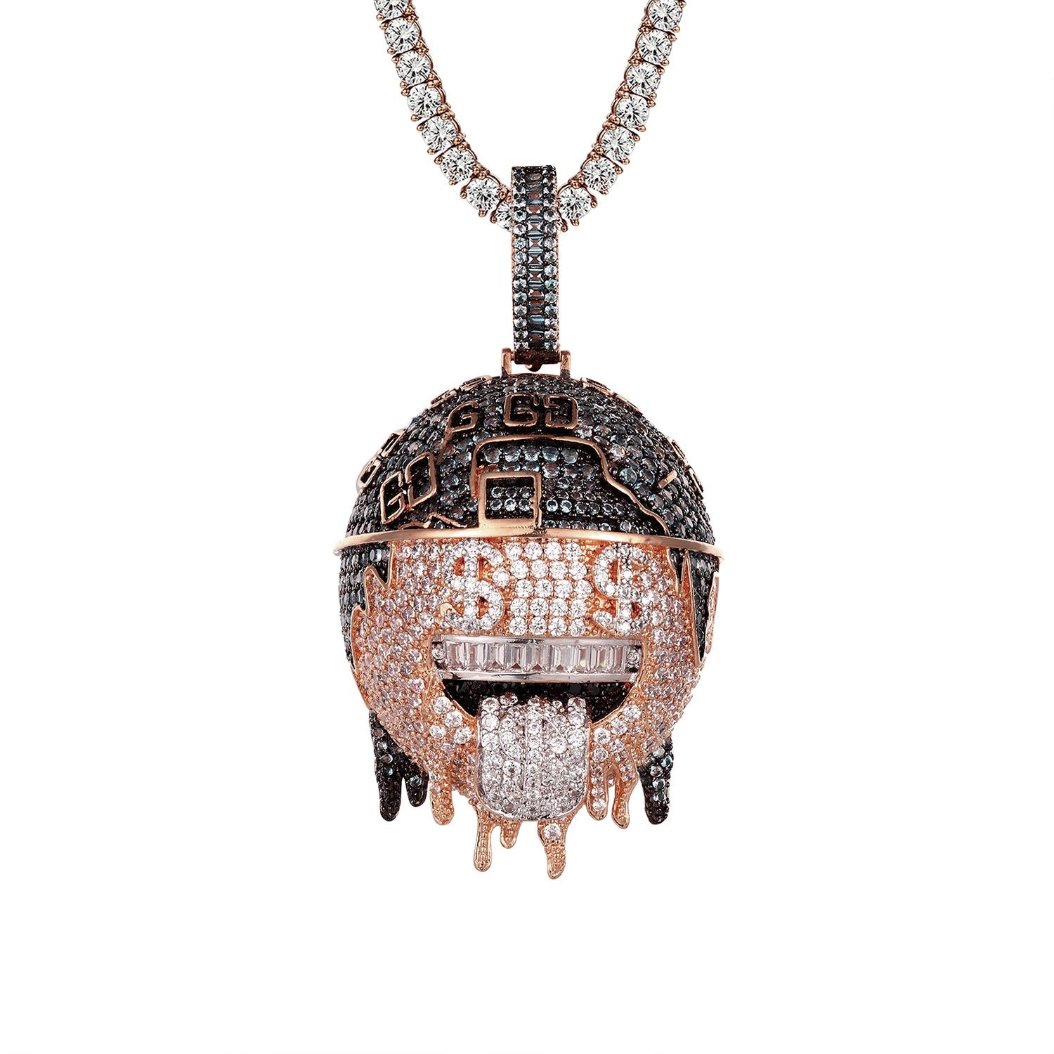 Animated Character Dollar Baguette Dripping Face Pendant sold by Master Of Bling product image thumbnail 4
