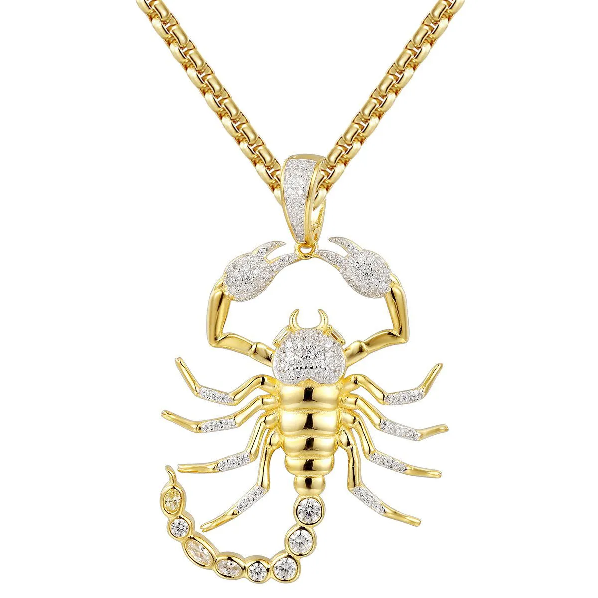 Custom Scorpio Zodiac Sign Silver Pendant Chain sold by Master Of Bling