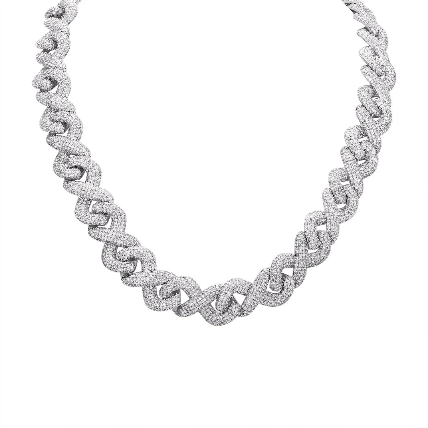 Custom Icy Infinity Link Hip Hop Cuban Choker Necklace sold by Master Of Bling