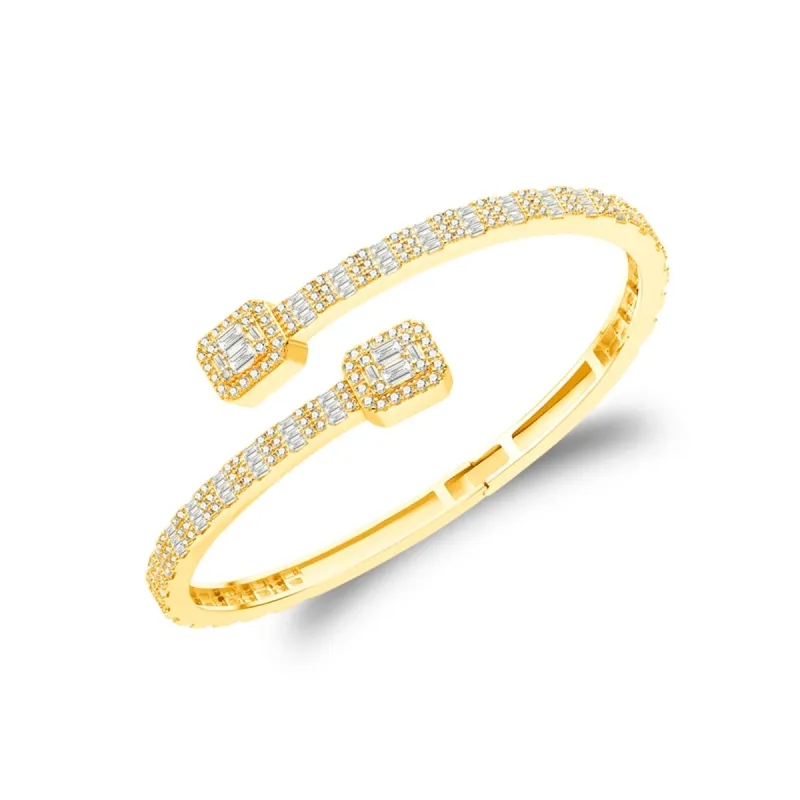Women MOISSANITE Bracelet Bangle Style 925 Silver 14k Gold Tone sold by Master Of Bling