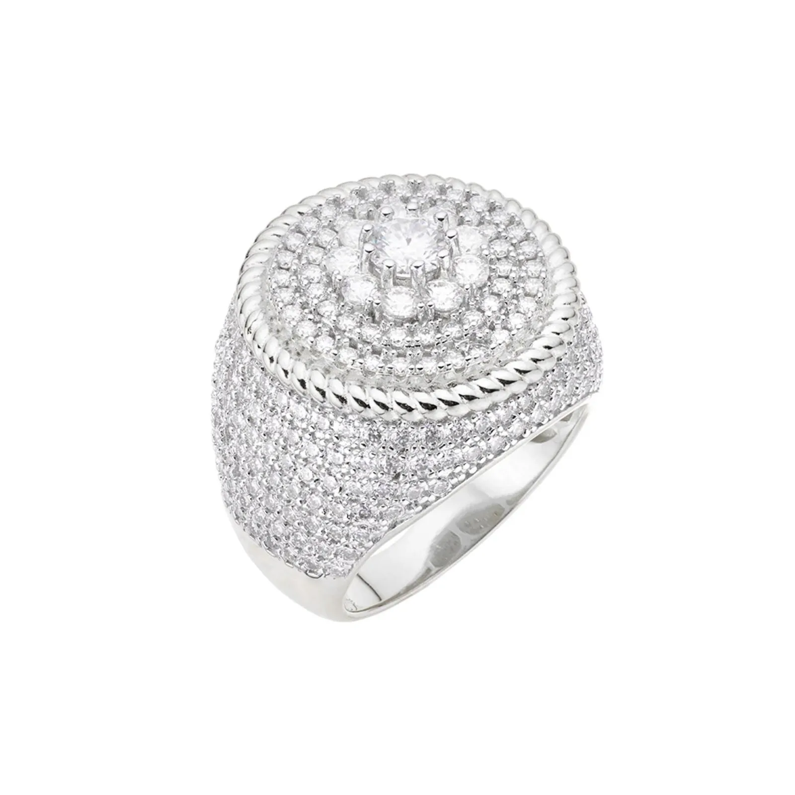 Mens Moissanite Diamond Round Cluster Iced Designer Ring sold by Master Of Bling