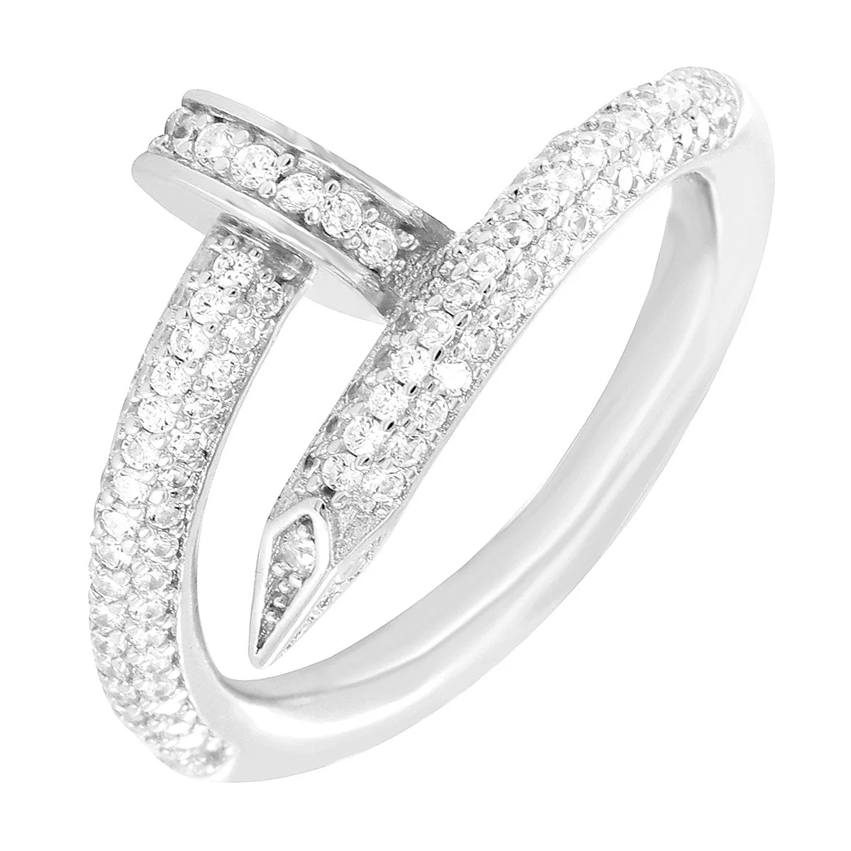 Sterling Silver Nail Style Bling Custom Men's Ring sold by Master Of Bling