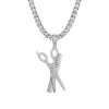 Men's  Barber Scissor Comb Pendant 24" Necklace sold by Master Of Bling
