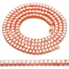 14k Rose Gold Finish 5mm One Row Solitaire Tennis Necklace sold by Master Of Bling