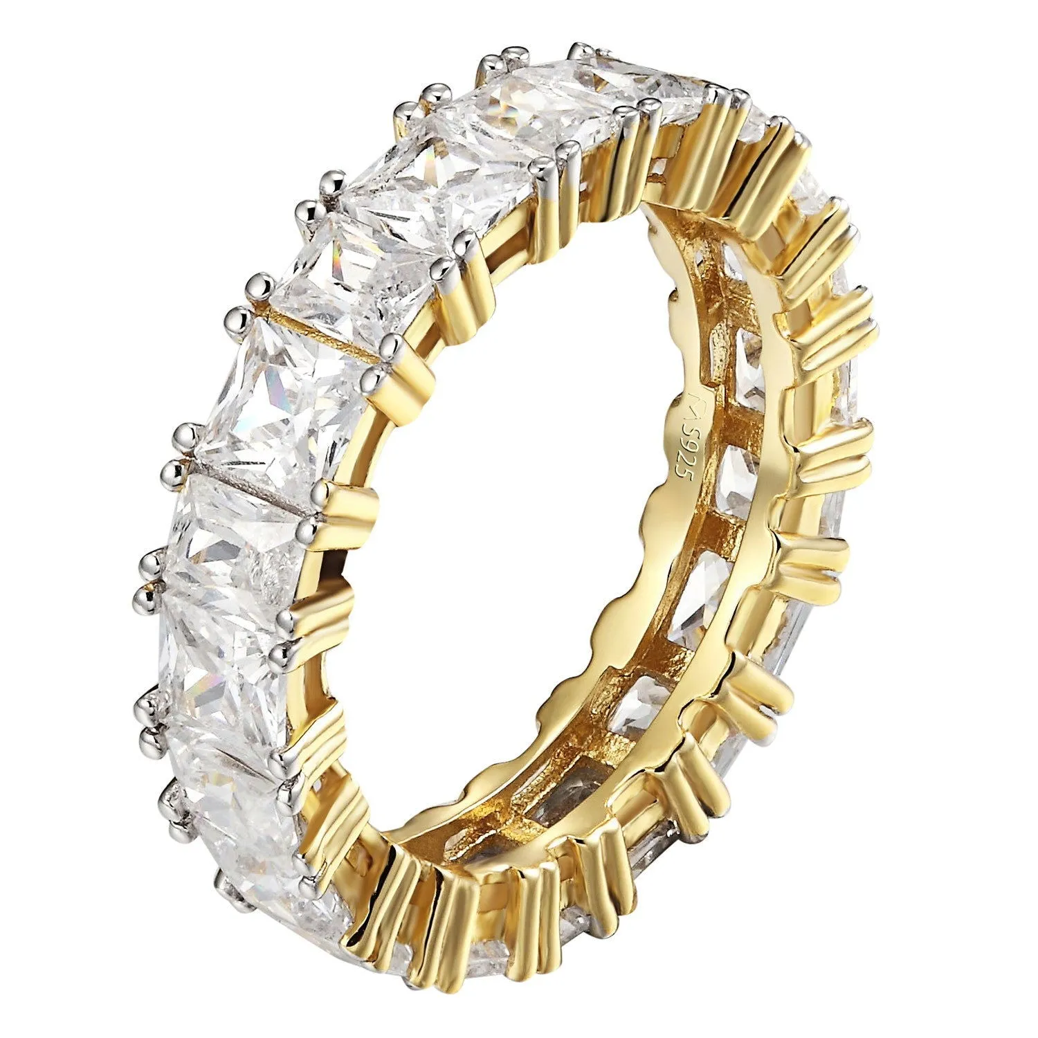 Copy of .925 Sterling Silver Princess Cut Wedding Eternity Ring Band SZ 6 7 8 Engagement sold by Master Of Bling