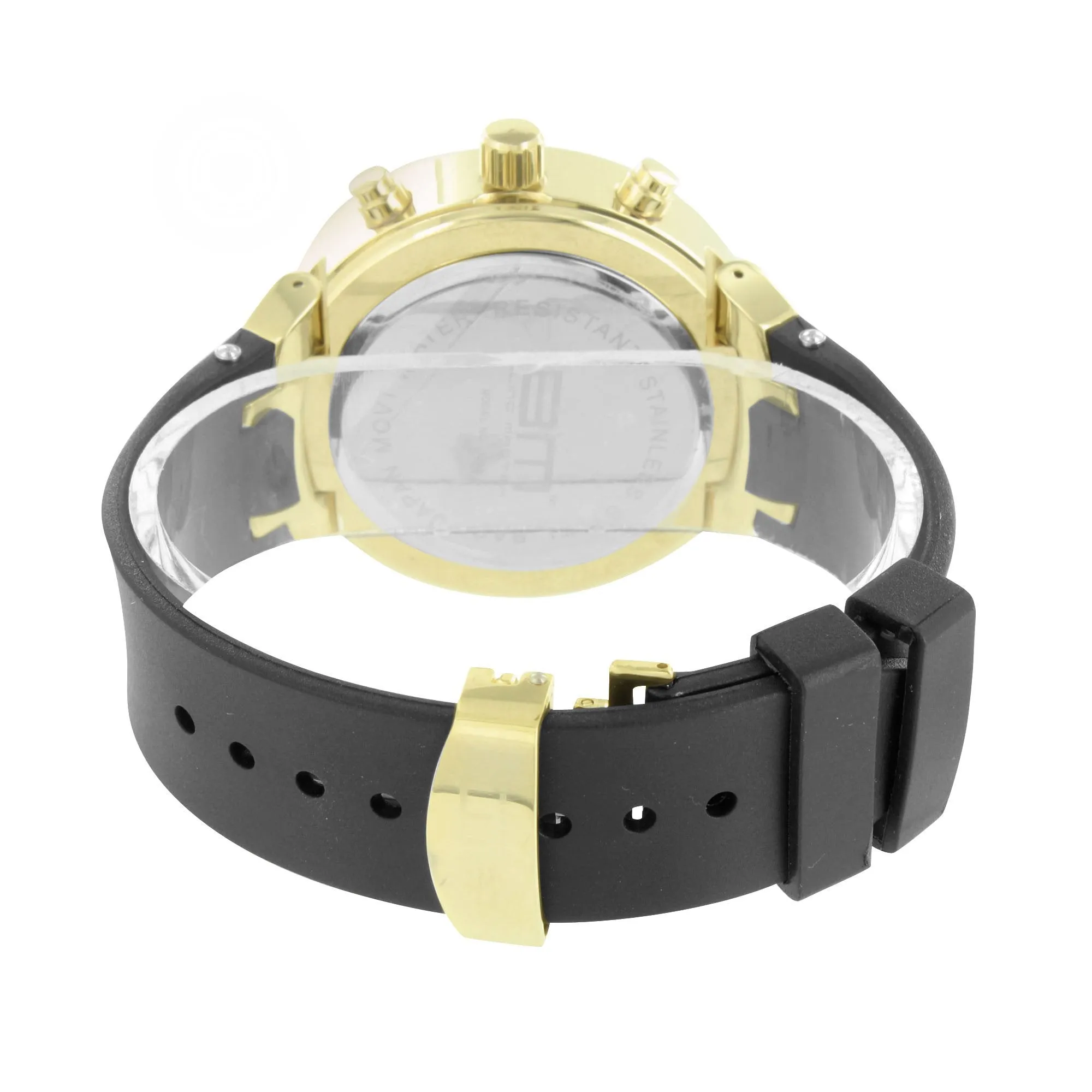 Watch Round Analog Bling Stainless Steel Back Rubber Band sold by Master Of Bling product image thumbnail 3