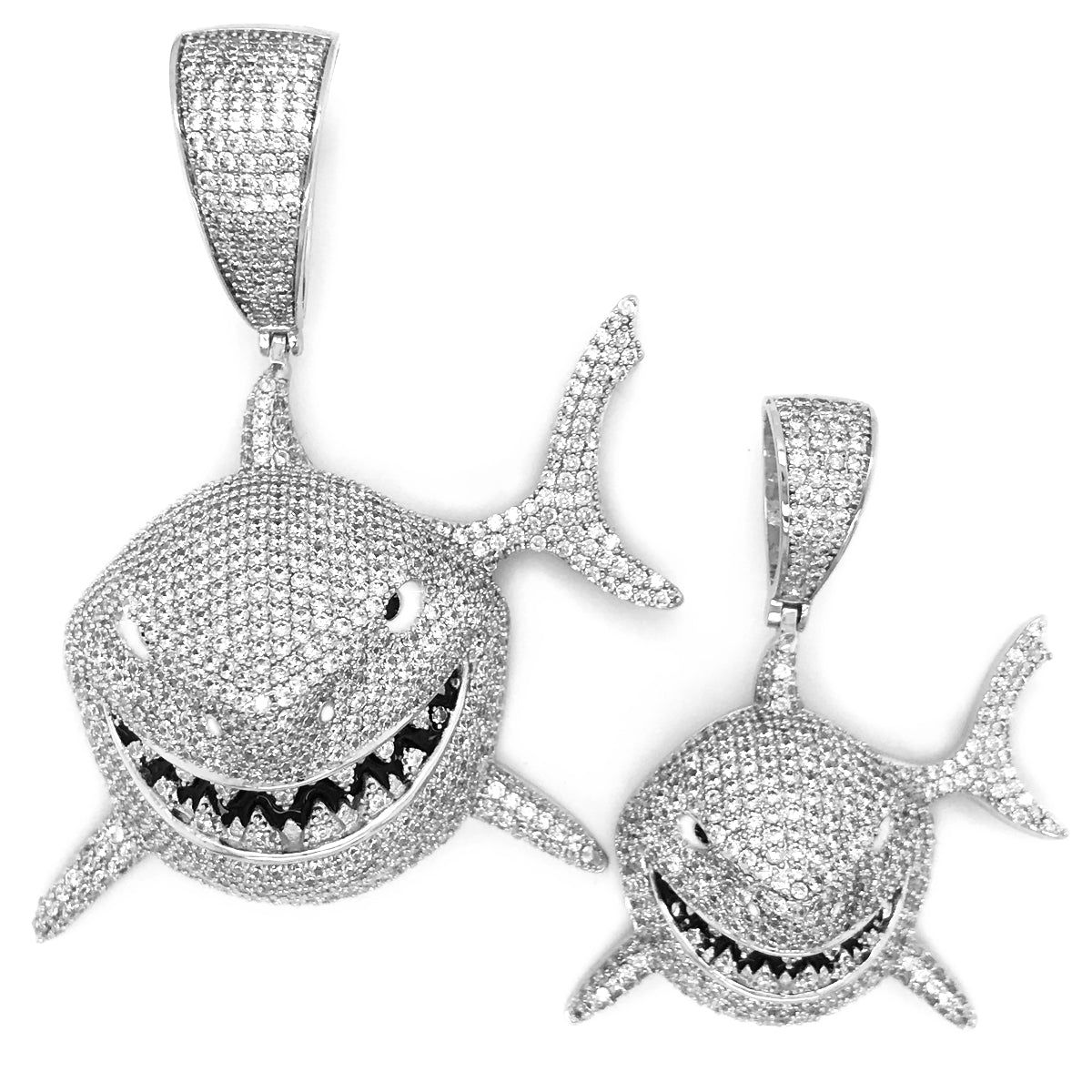 Custom Small Shark Face Icy 3D Custom Rapper Pendant sold by Master Of Bling product image thumbnail 4