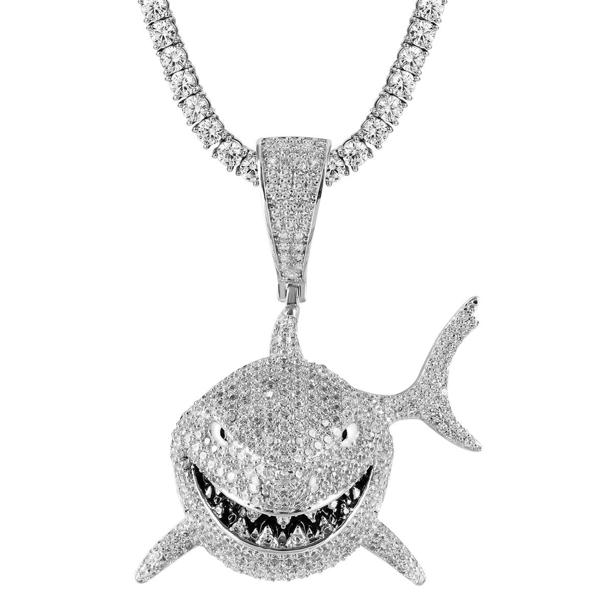 Custom Small Shark Face Icy 3D Custom Rapper Pendant sold by Master Of Bling product image thumbnail 2
