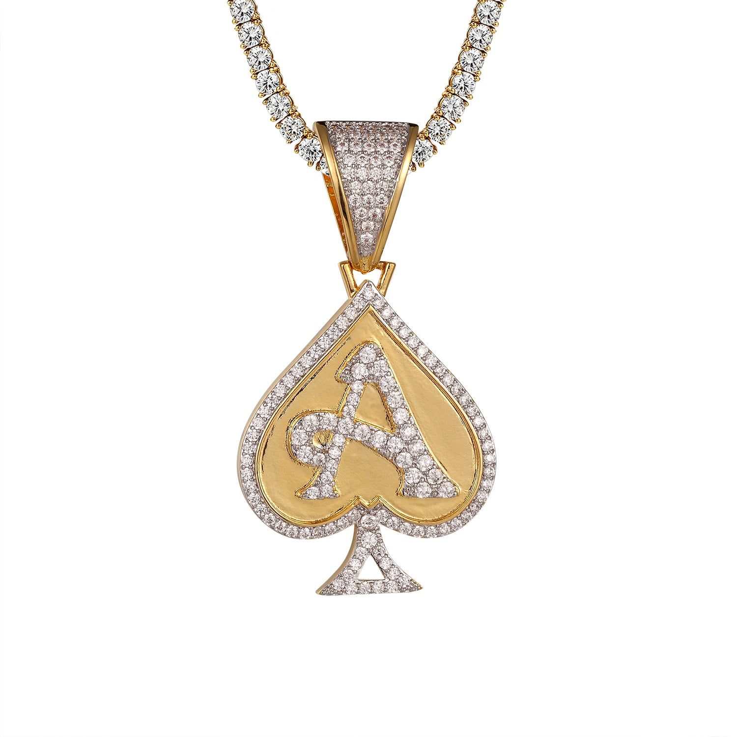 Ace Of Spade Playing Cards Bling Designer Pendant Necklace sold by Master Of Bling product image thumbnail 4