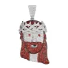 Red White Simulated Diamond Jesus Piece Pendant Full Hip Hop Custom Men sold by Master Of Bling