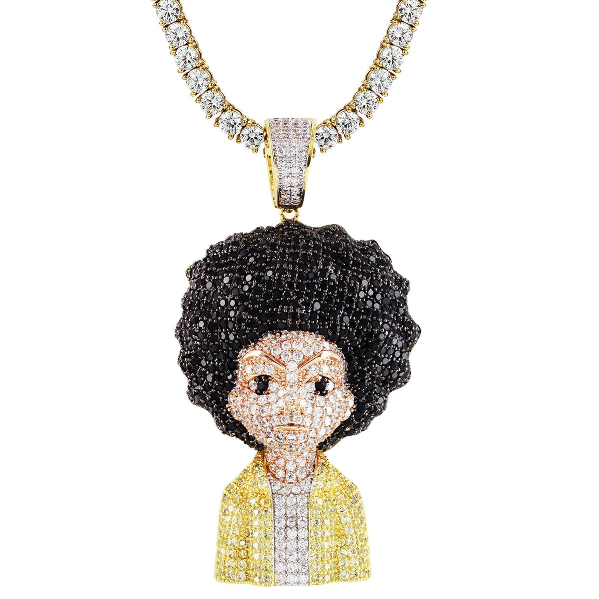 Mens Cartoon Character Bling Rapper Gold Finish Pendant Chain sold by Master Of Bling product image thumbnail 4