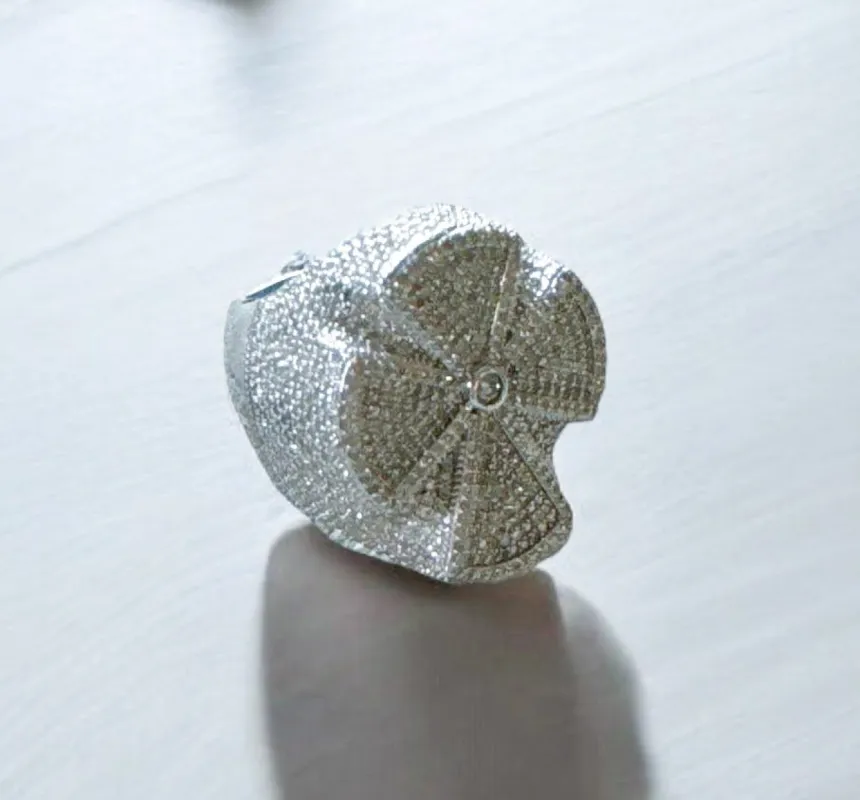 Moissanite Diamond Mens Ring Cross Designer Hip Hop Sterling Silver sold by Master Of Bling