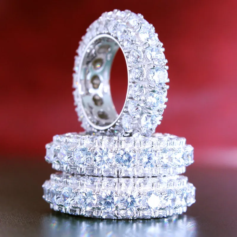 Sterling Silver Men's Solitaire Bling Eternity Wedding Band sold by Master Of Bling