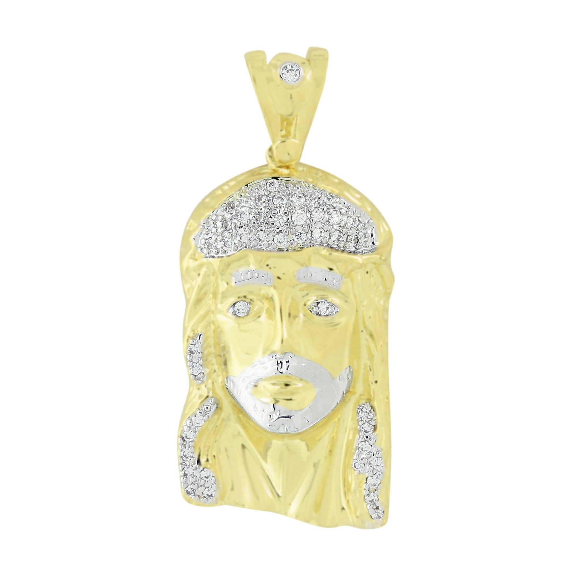 14k Gold Finish Jesus Pendant Lab Created Diamonds sold by Master Of Bling product image thumbnail 2