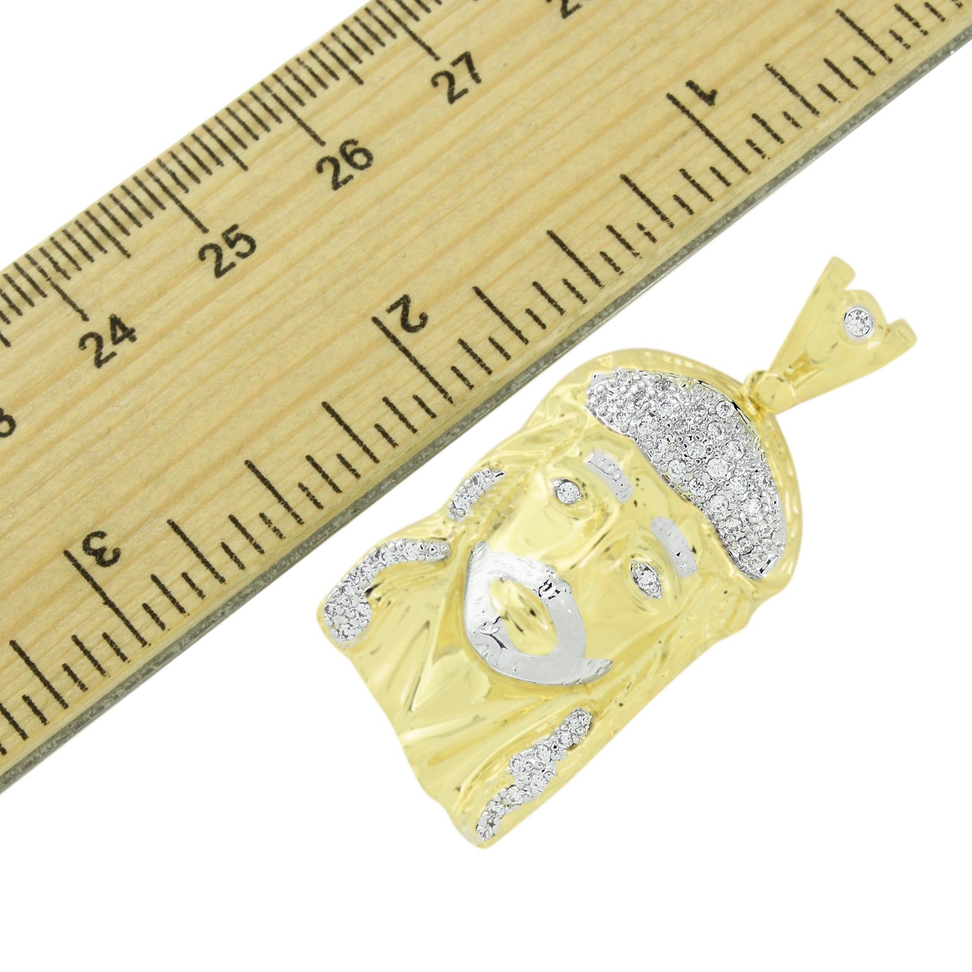 14k Gold Finish Jesus Pendant Lab Created Diamonds sold by Master Of Bling product image thumbnail 4