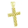 Yellow Gold Finish Cross Pendant Bling Simulated Diamond Stones Pave Jesus sold by Master Of Bling