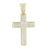 Yellow Gold Finish Cross Pendant Bling Simulated Diamond Stones Pave Jesus sold by Master Of Bling