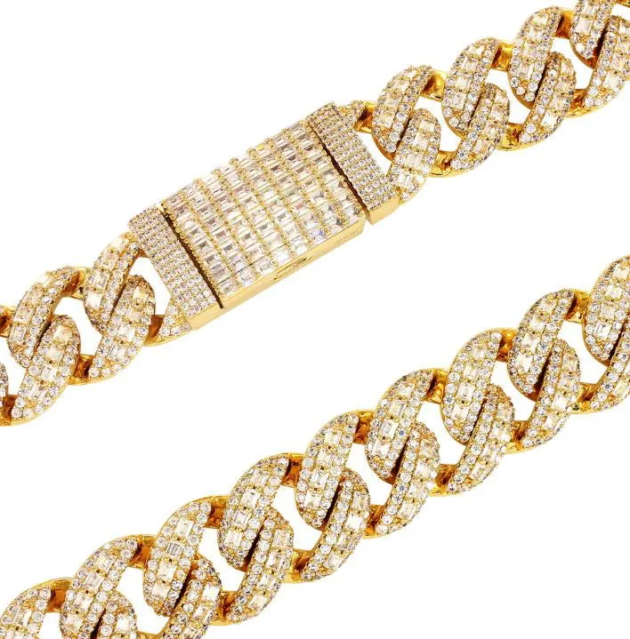 18MM .925 Silver Emerald Cut Moissanite Diamond Cuban 27.5Ct Chain sold by Master Of Bling product image thumbnail 2